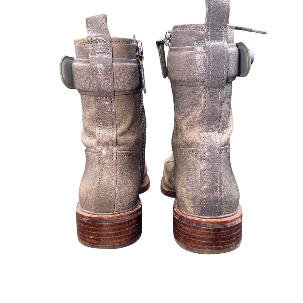 Louise et Cie Lo-Velka Combat Boots Gray Leather Lace Up Size 6.5 greige - Picture 4 of 15